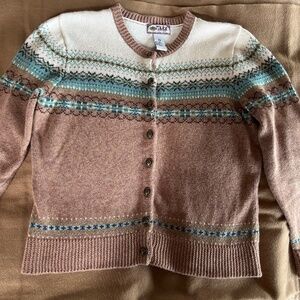 Vintage Tiara fair isle ramie/cotton cardigan